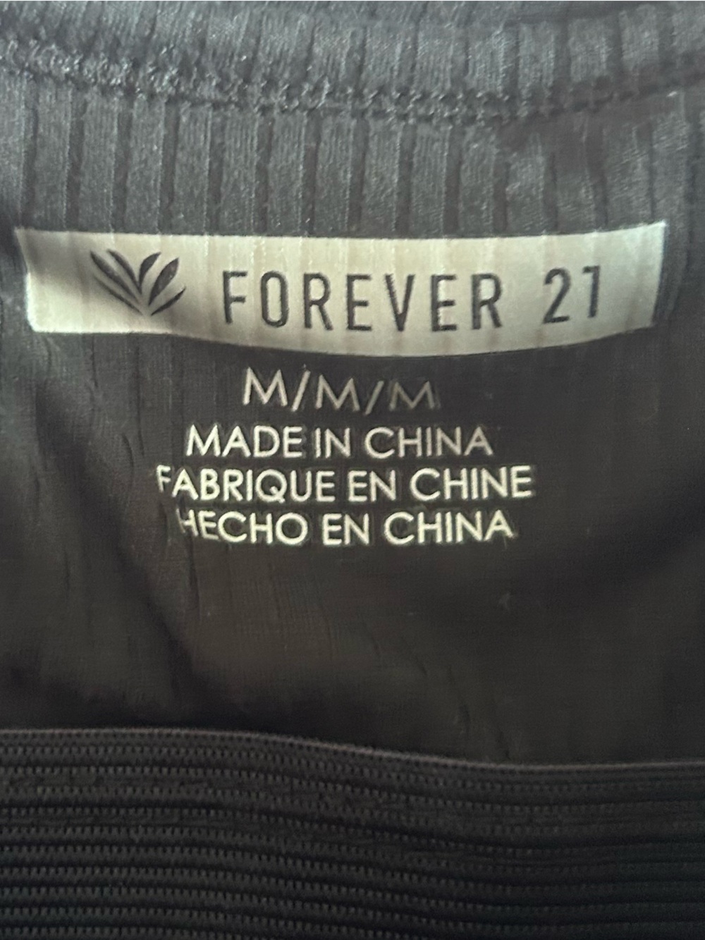 Forever 21 Black Ribbed Crew Top